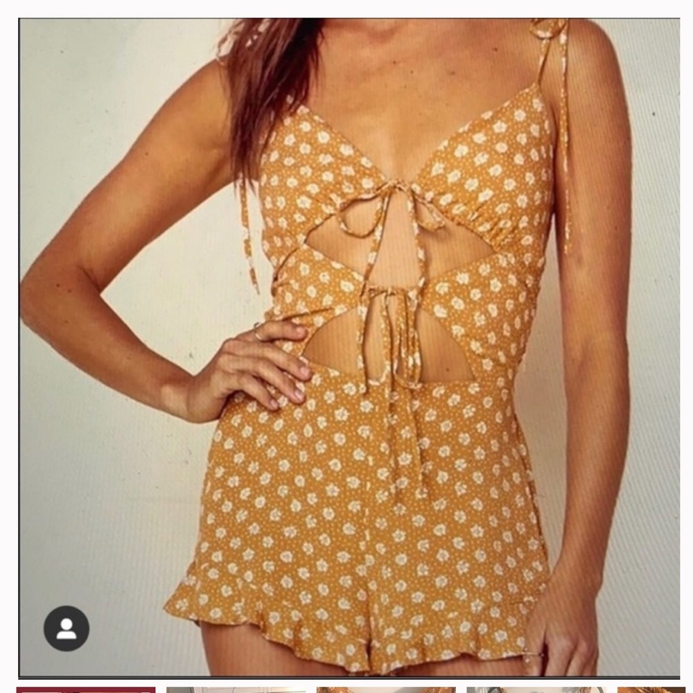 Planet Blue Blue Life Burnt Orange Romper
